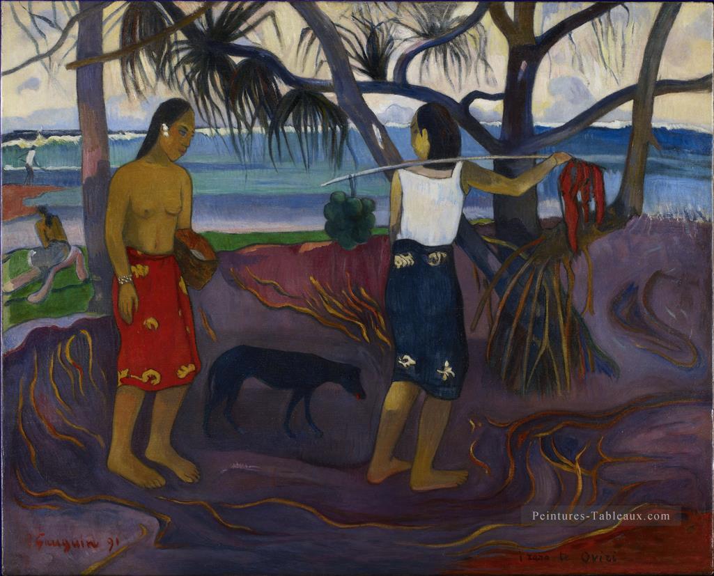 Under the Pandanus II Paul Gauguin Peintures à l'huile
